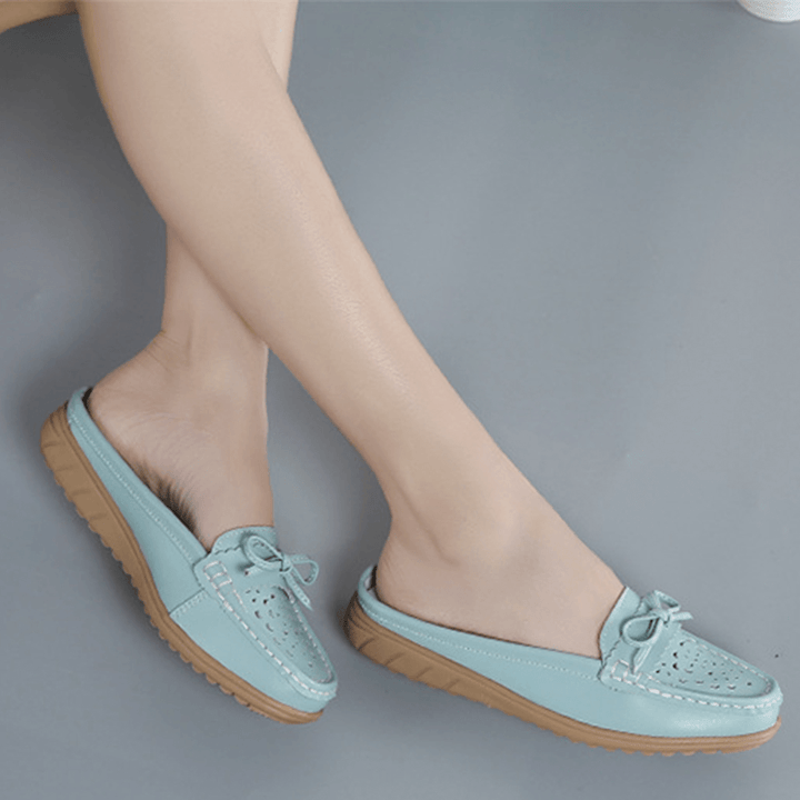 US Size 5-12 Women Casual Soft Hollow Flats Slippers - MRSLM