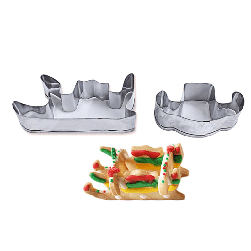 Honana 8PCS 3D Christmas Scenario Cookie Cutter Mold Set Stainless Steel Fondant Cake Mould