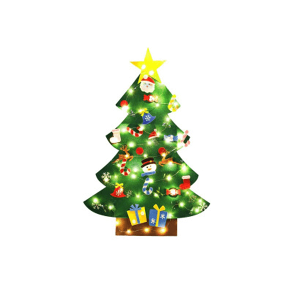 2020 Christmas Decor DIY Felt Christmas Tree for Home New Year Gifts Christmas Ornaments Santa Claus LED Xmas Tree