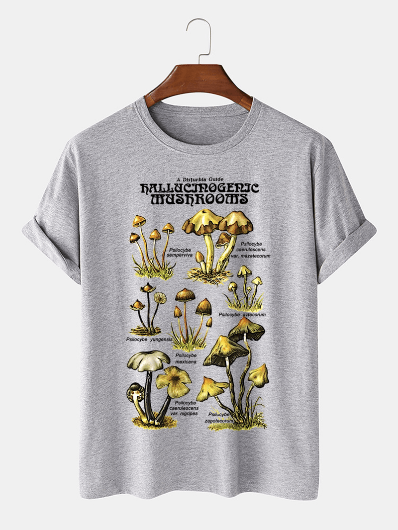 Mens 100% Cotton Mushroom Sort Graphic Print Community Spirit T-Shirt