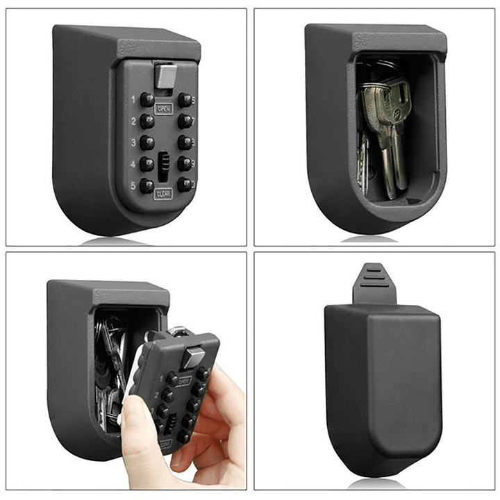 Outdoor Wall Mount Key Safe Combination Lock Storage Box 10-Digital Password