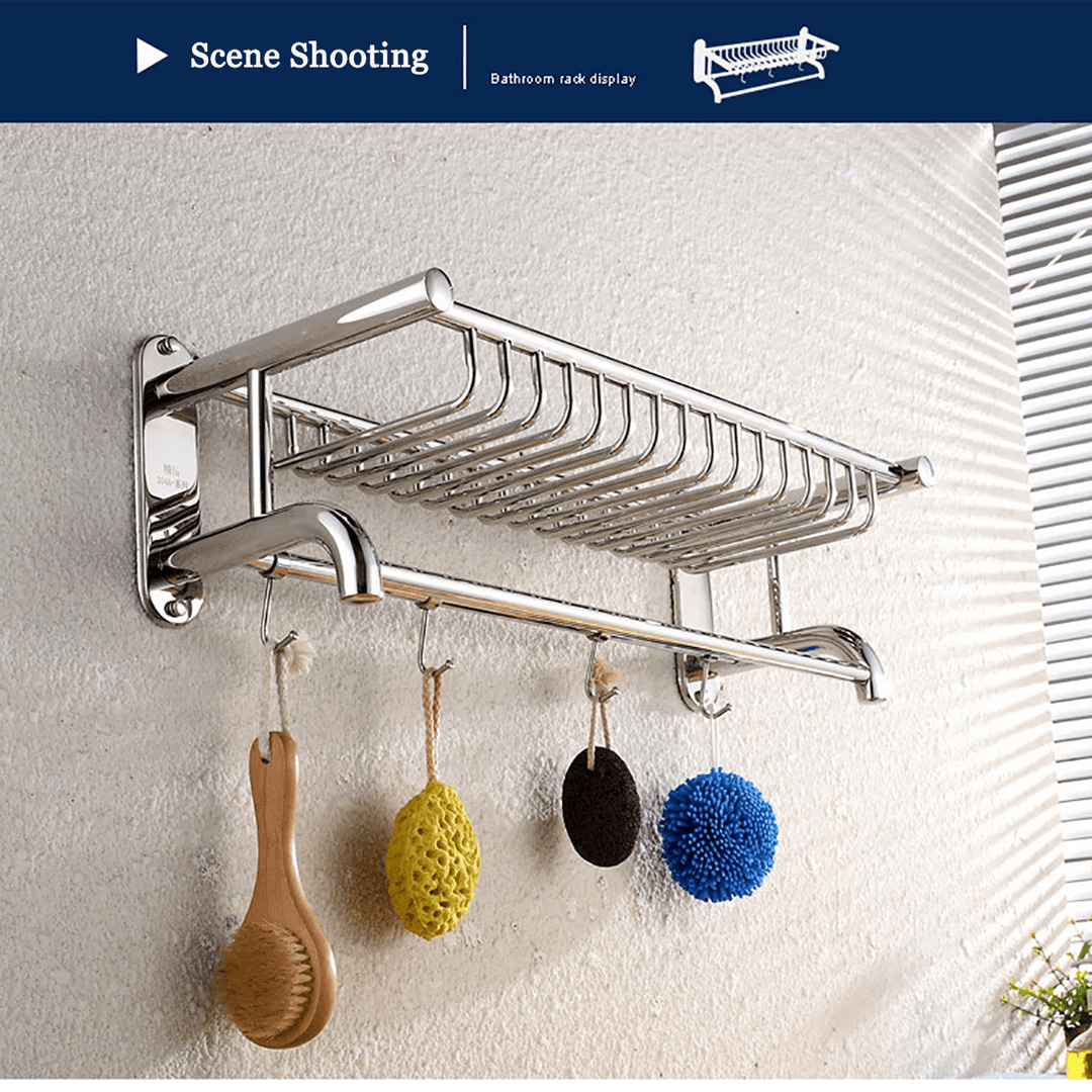 Bathroom Figurine Rack Stainless Steel Towel Rack Wall Towel Washer Bath Towel Rack