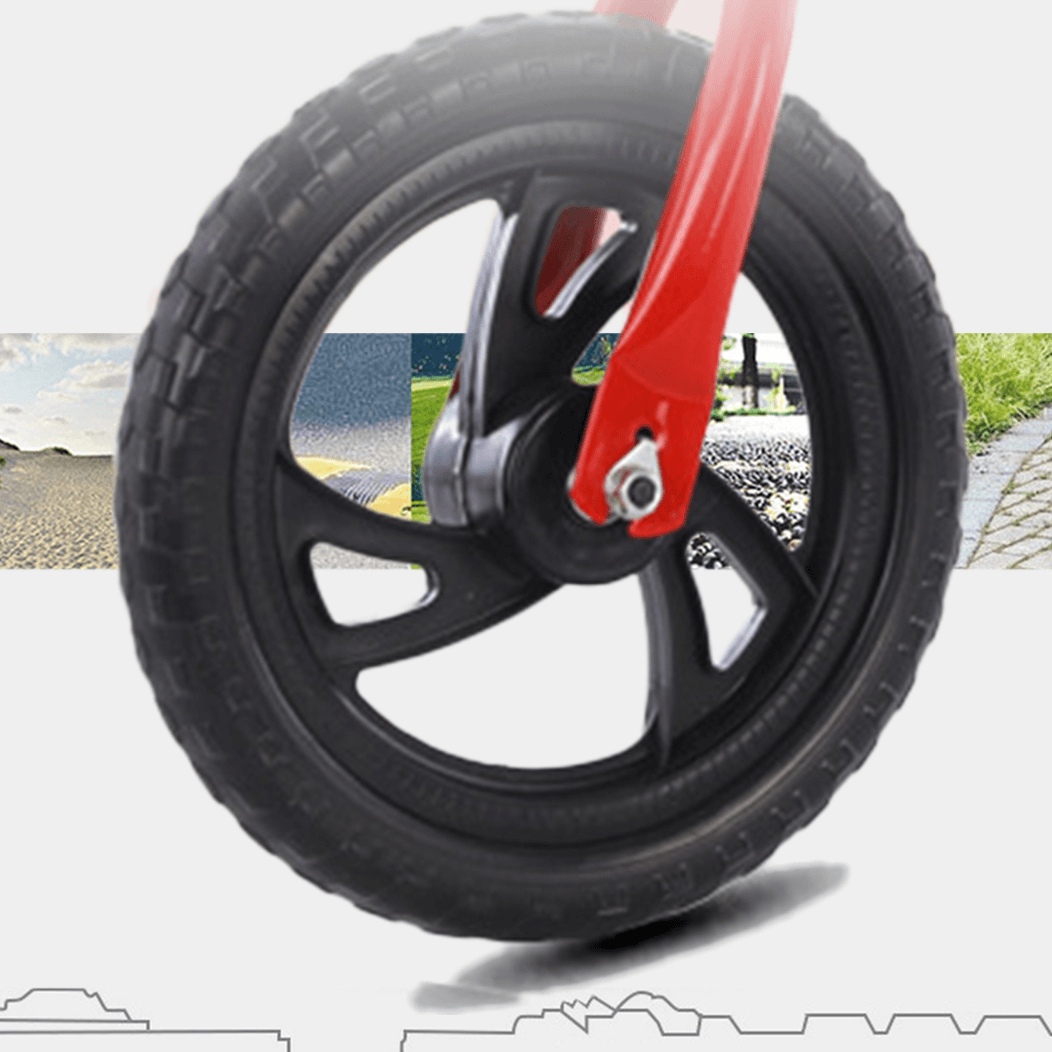 12Inch Kids No Pedal Non-Slip Safety Balance Bike for Aged 1-6 Children Toddler Bicycle with Foam Wheel Balance Training Toy Gift