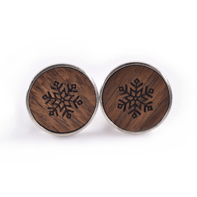 Mens round Business Pattern Printing French Shirt Cufflinks