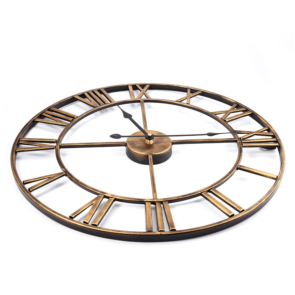 Creative Wall Clock Living Room round Hollow Out Cafe Bar Wrought Metal Vintage Wall Clock