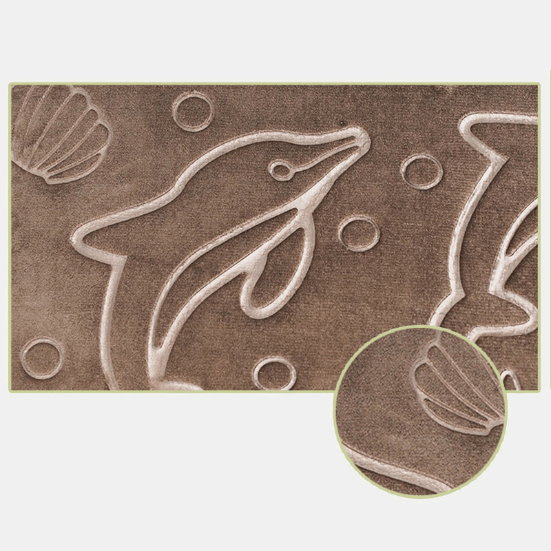 2Pcs 3D Dolphin Flannel Toilet Lid Bath Rugs Soft Floor Home anti Slip Shower Carpets Bathroom Mat Set