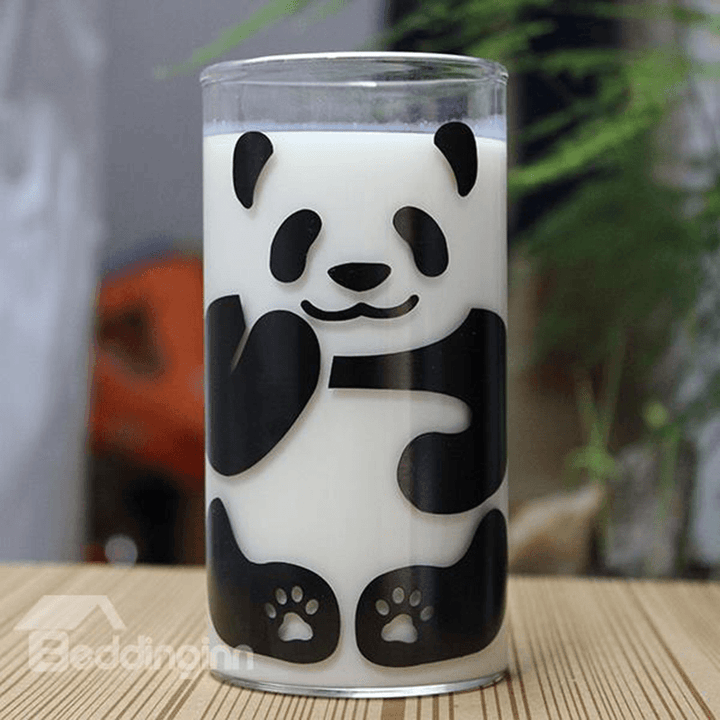 290ML Cute Panda Pattern Glass Milk Cup Coffee Cup