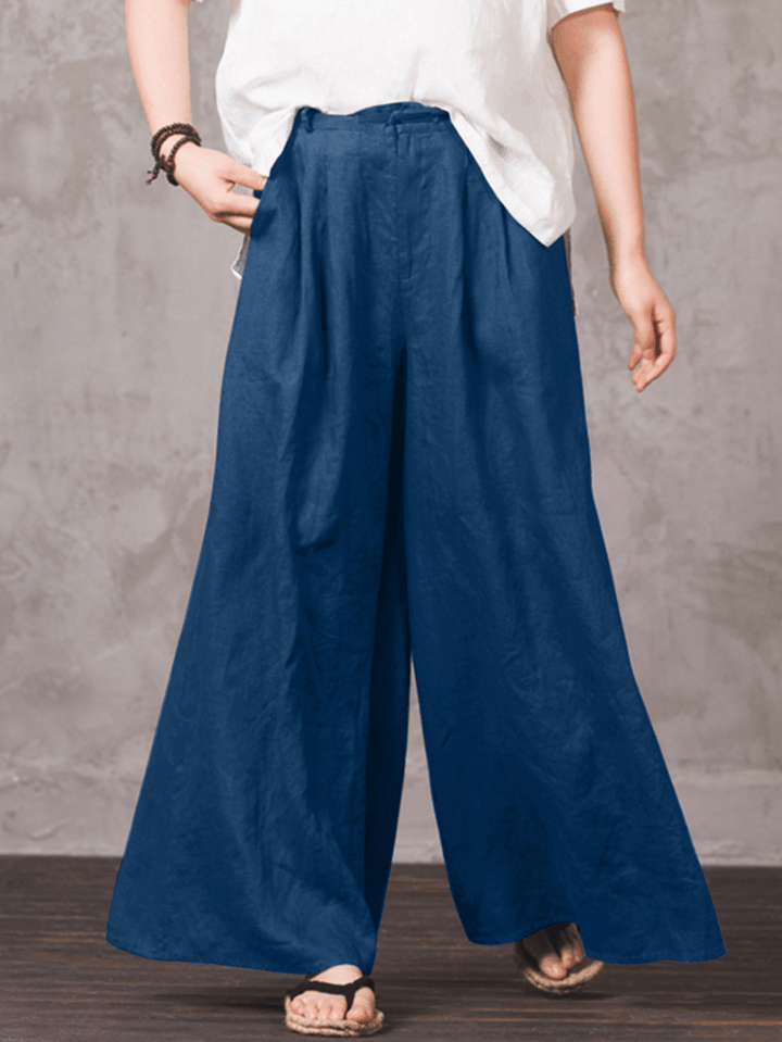 100% Cotton Woman Loose Fit Floor Length Pants - MRSLM