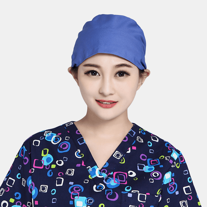 Surgical Cap Beauty Strap Solid Color Beautician Hat Scrub Caps