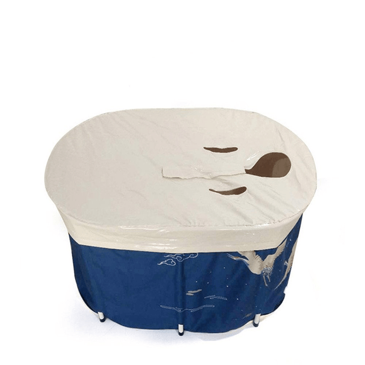 Portable Adult Thickened Folding Bathtub Household Large Bathtub Steaming Room Sauna Bath Barrel with Lid