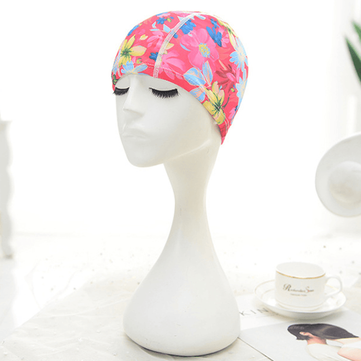 Women Cotton High Elasticity Swimming Cap Turban Hat