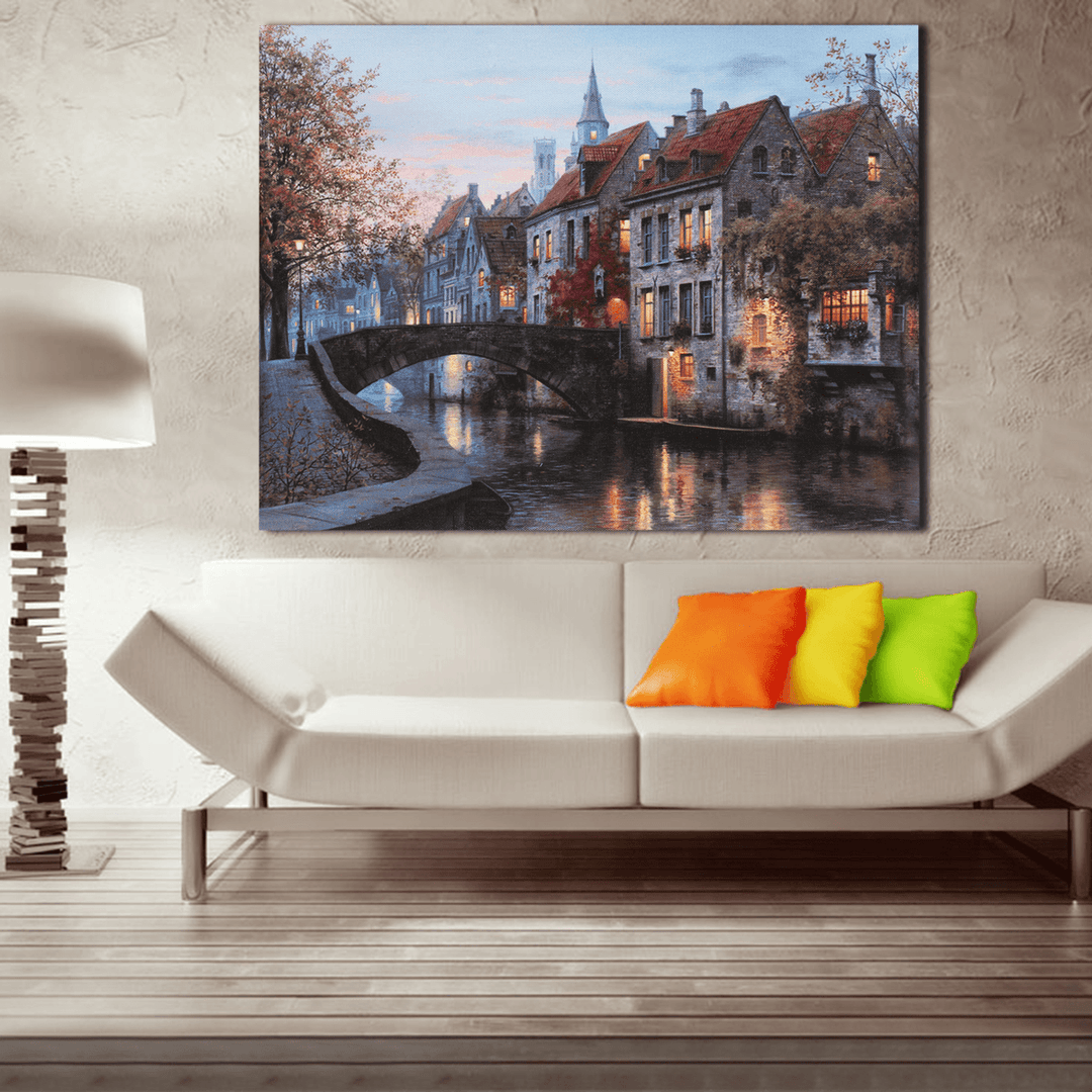 40X30Cm Cityscape River Print Art Paintings Picture Poster Home Wall Art