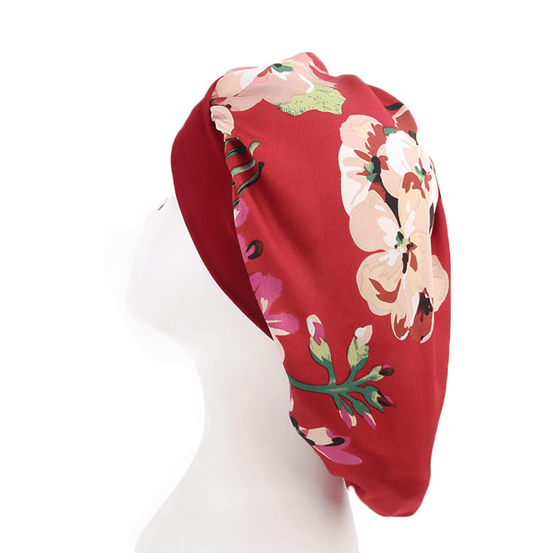 Adults Nightcap Wide-Brimmed Floral Men Women Sleeping Cap for Spring Autumn Winter