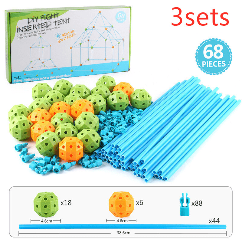 Children Building Castle Assembly Toys Diy Tent Castle Beads