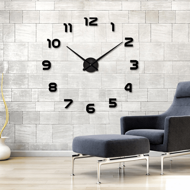 3D Frameless Wall Clock Modern Mute Large Mirror Surface DIY Room Home Office Decorations - MRSLM