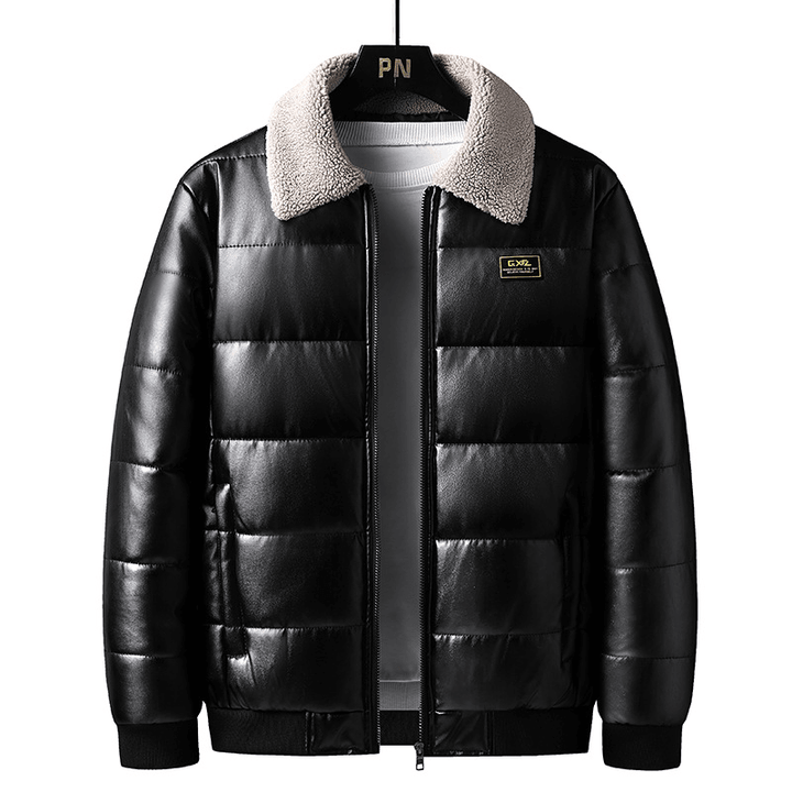 Lapel Collar Trendy Men'S Winter Jacket Thickened