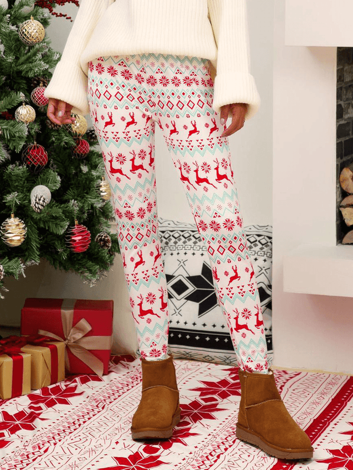 Christmas Women Loose Casual Print Pants