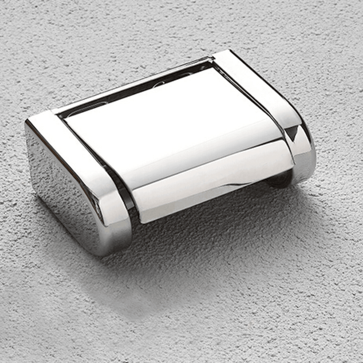 Stainless Steel Chrome Toilet Bathroom Wall Mounted Roll Paper Shelf Holder Tissue Box Holder