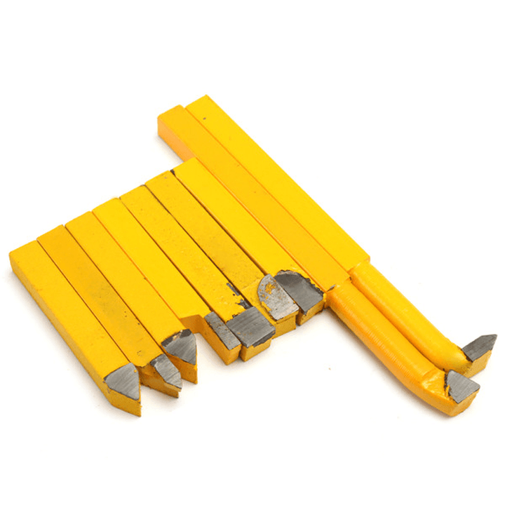 9Pcs 8X8Mm YW1 Carbide Lathe Turning Tool Holder Yellow