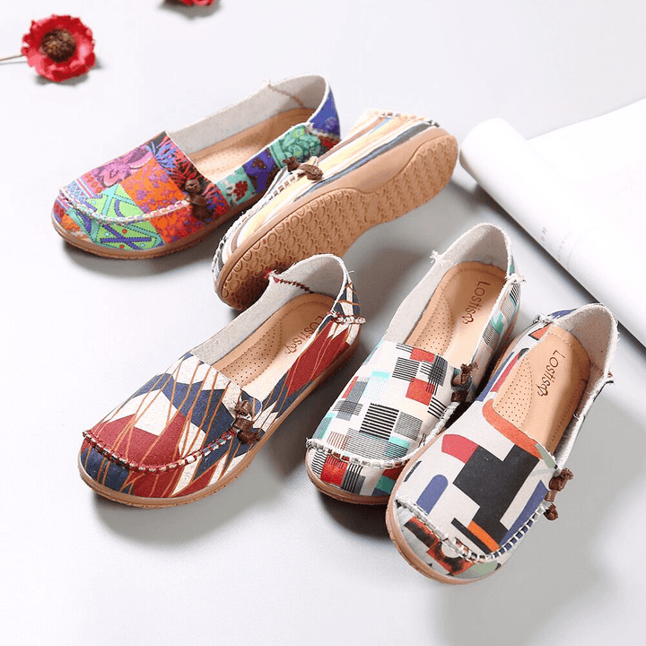 Women Colorful Pattern Exclusively Sold Slip Resistant Flats