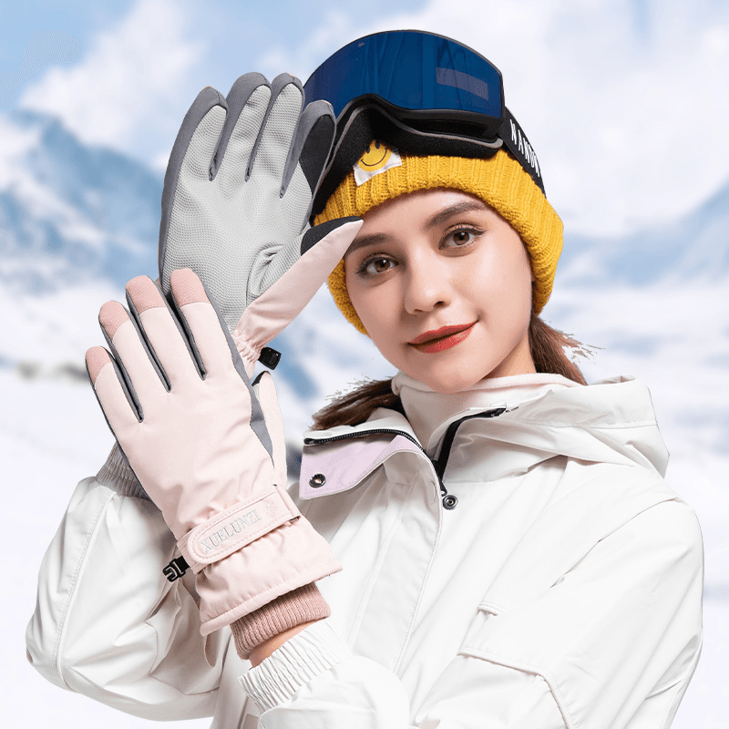 Women Screentouch Windproof Waterproof Riding Skiing Warm Sport Full-Finger Gloves