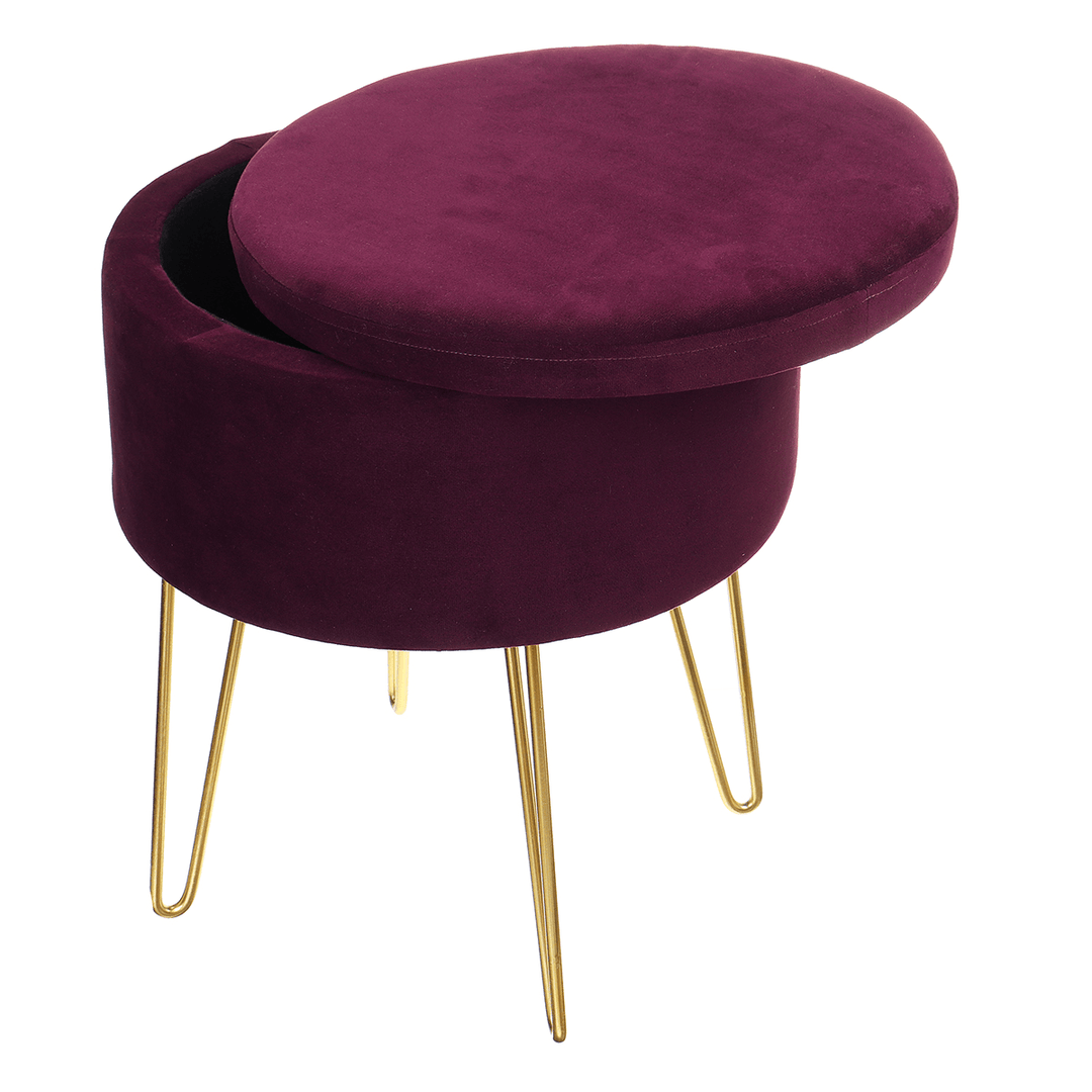 Velvet Storage Footstool Sofa Ottoman Footrest Makeup Dressing Table Stool Storage Box Bench Seat Chair Home Office Furniture