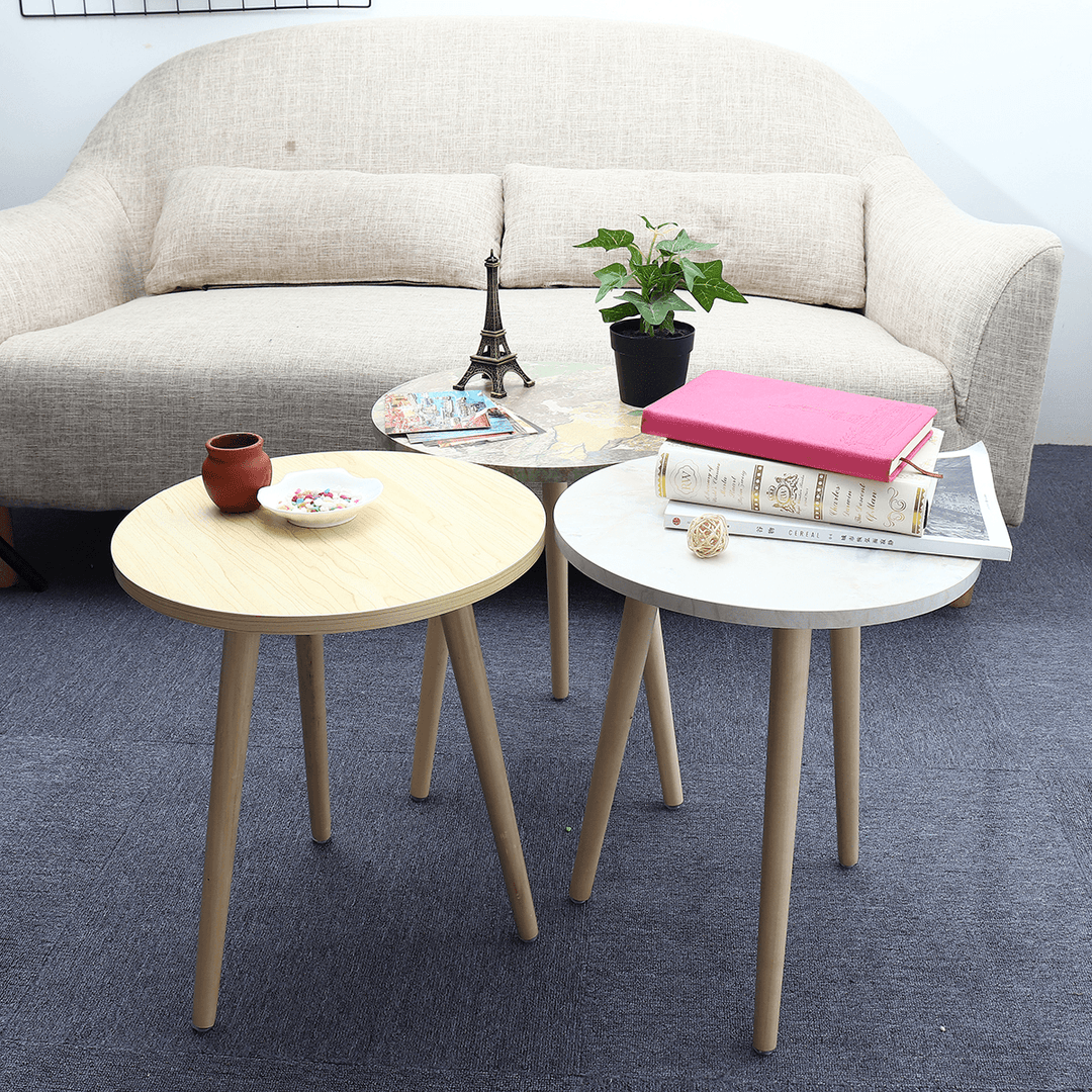 Round Side End Table Wooden Coffee Desk Laptop Desk round Display Stand Sofaside End Lamp Table for Living Room Bedroom