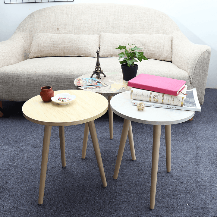 Round Side End Table Wooden Coffee Desk Laptop Desk round Display Stand Sofaside End Lamp Table for Living Room Bedroom