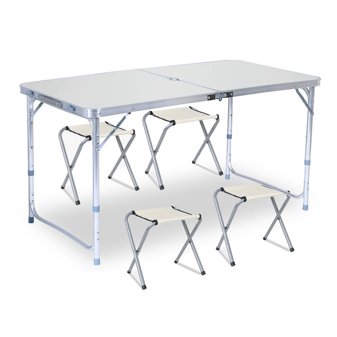 120X60Cm Portable Aluminum Alloy Folding Table Chair Height Adjustable Indoor Outdoor BBQ Camping Picnic Table Kit