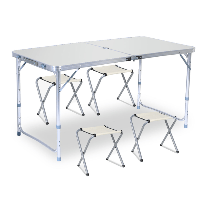 120X60Cm Portable Aluminum Alloy Folding Table Chair Height Adjustable Indoor Outdoor BBQ Camping Picnic Table Kit