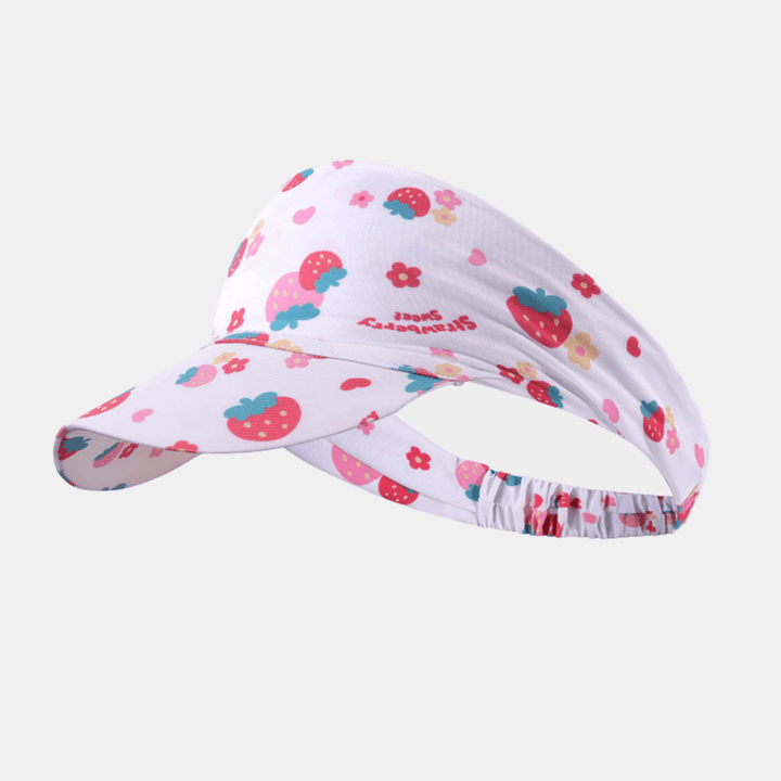 Women Ice Silk High Elastic Solid Striped Floral Pattern Sweat-Absorbent Sunscreen Empty Top Hat Baseball Cap - MRSLM