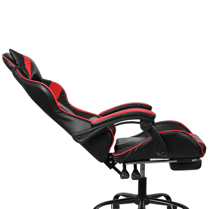 Ergonomic High Back Racing Chair Reclining Office Chair Adjustable Height Rotating Lift Chair PU Leather Gaming Chair Laptop Desk Chair with Footrest