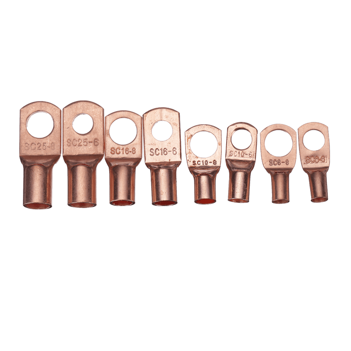 60Pcs Copper Ring Lug Terminal with Box Cable Lugs Crimp Terminals Wire Connector Terminal