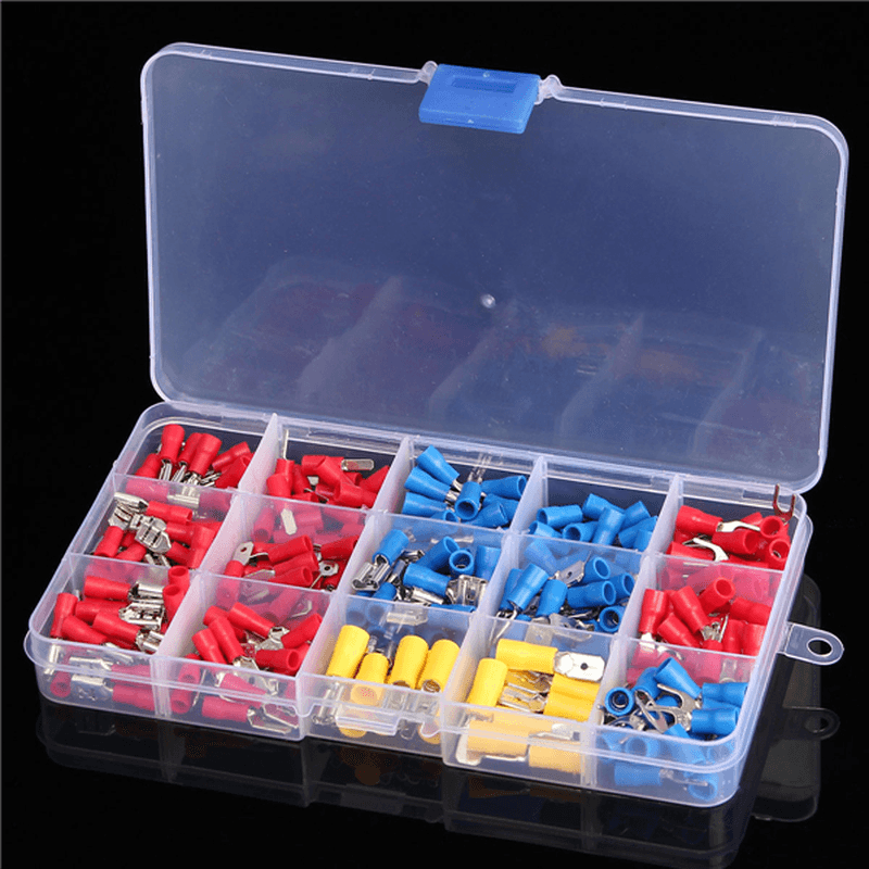 Excellway¬Æ EC08 280Pcs Assorted Electrical Fork Ring Spade Crimp Terminal Wire Connector Box Kit