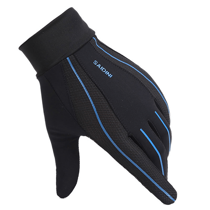 Mens Silicone Riding Non-Slip Touch Screen Gloves Thicken Windproof Full Finger Glove