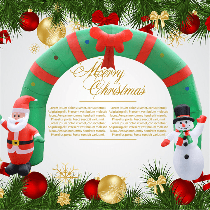 250Cm Huge Inflatable Christmas Arch Archwaysanta Snowman Indoor Outdoor Decorations