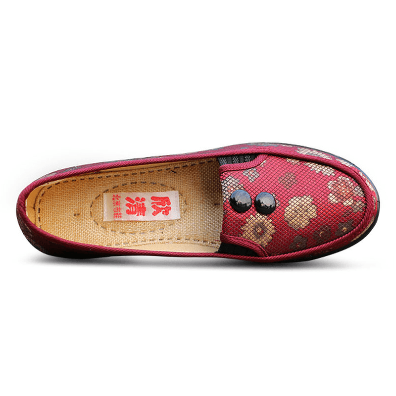 Floral Mesh Breathable Slip on Flat Shoes round Toe Soft Sole Flats