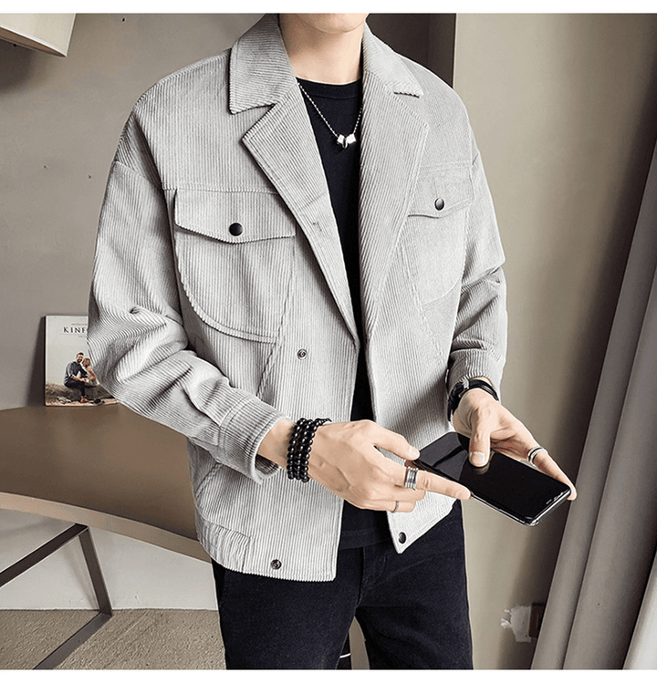 Men'S Corduroy Jacket Coat All-Match Top