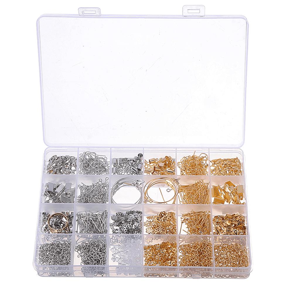 1630Pcs/Set Eye Pins Lobster Clasps Jewelry Wire Earring Hooks Jewelry Finding Kit for DIY Necklace Jewelry Bracelet Making