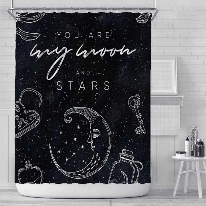 180X180Cm Waterproof Shower Curtain Star Shower Curtain Digital Printing Polyester Shower Curtain for Bathroom Decor - MRSLM