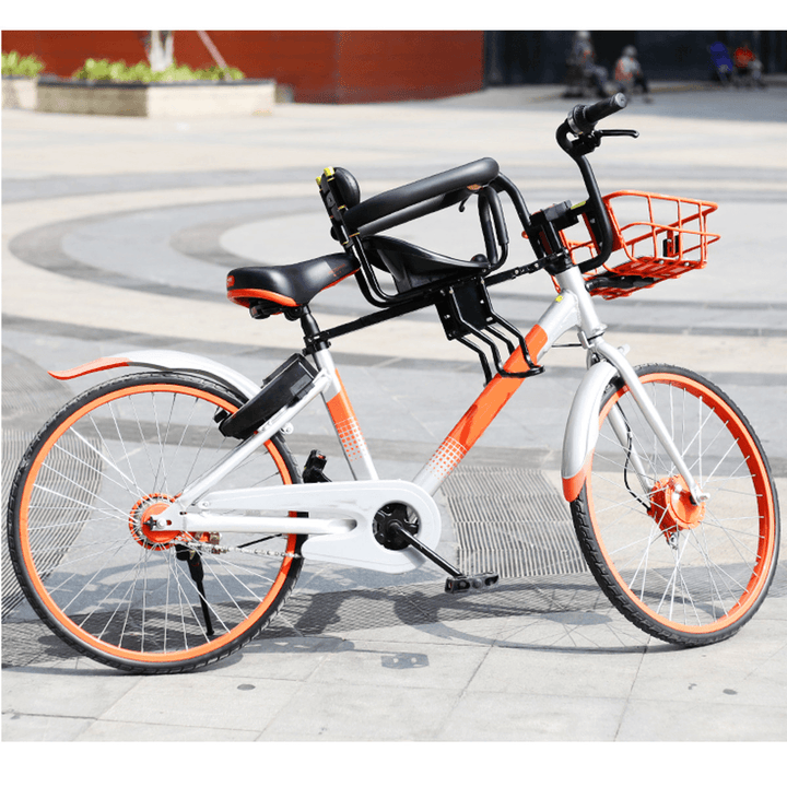 BIKIGHT Safety Child Bicycle Seat Electric Bike Front Baby Seat Kids Saddle with Foot Pedals Bicycle Pedal Straps