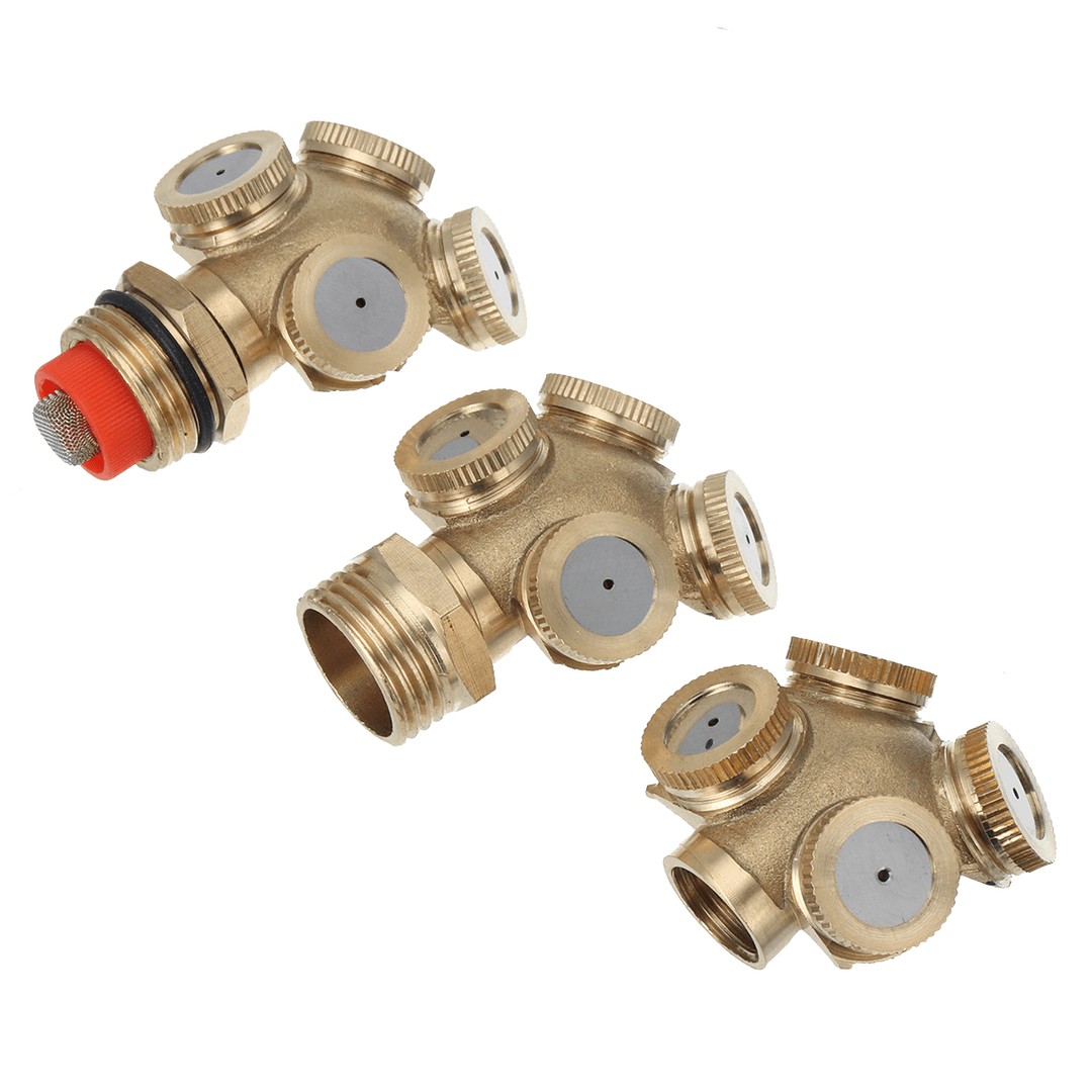 4 Hole Brass Spray Misting Nozzle Garden Sprinkler Irrigation Fitting Adjustable