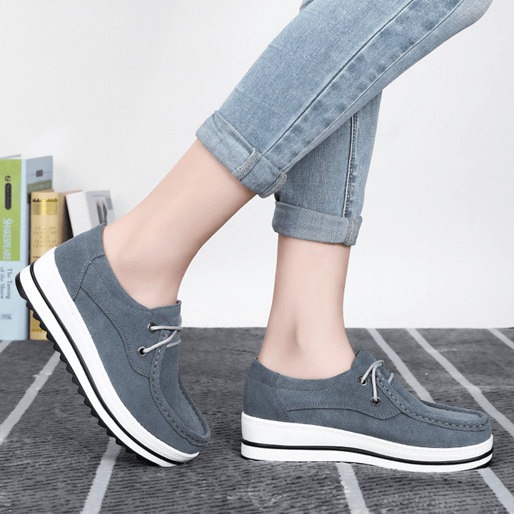 Platform Comfortable Casual Suede Loafers