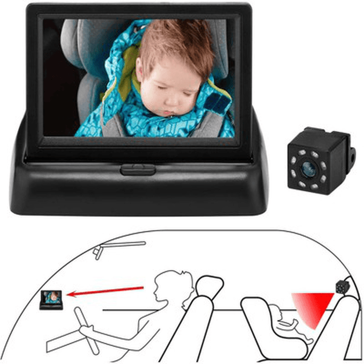 HD 1000 Smart Baby Car Mirror Camera with Night Vision for Safely Monitor Infant Child in Rear Facing Car Seat