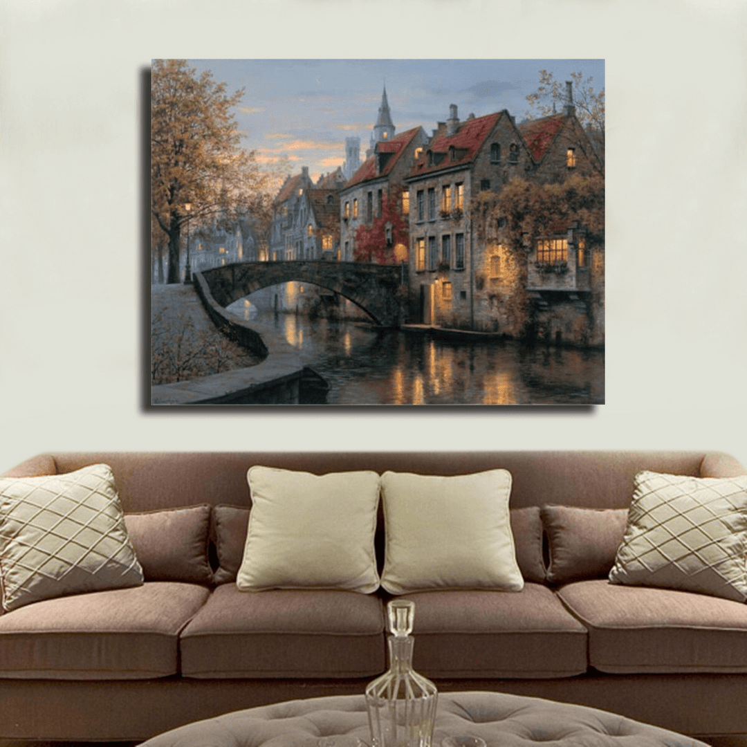 40X30Cm Cityscape River Print Art Paintings Picture Poster Home Wall Art