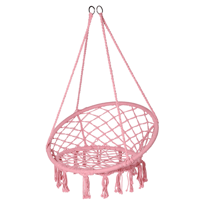 Cotton Metal Swing Seat Hanging Chair Hammock Max Load 240Kg for Outdoor Garden Camping - MRSLM