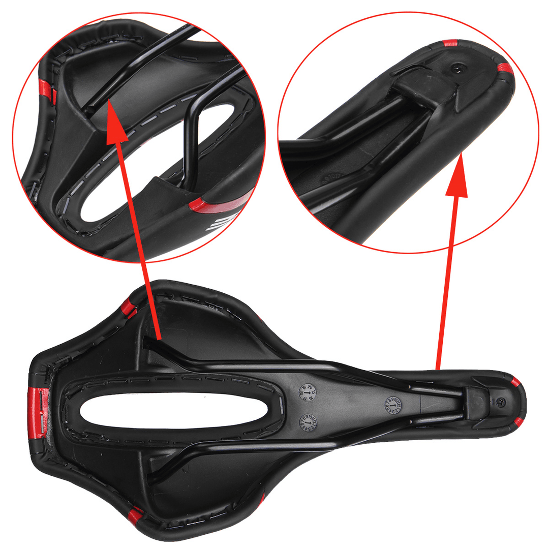 YF-1064 290X145Mm Breathable Leather Extra Comfort Hollow Saddle Seat Racing Pad Gel Cushion for Bicycle MTB Road Bike