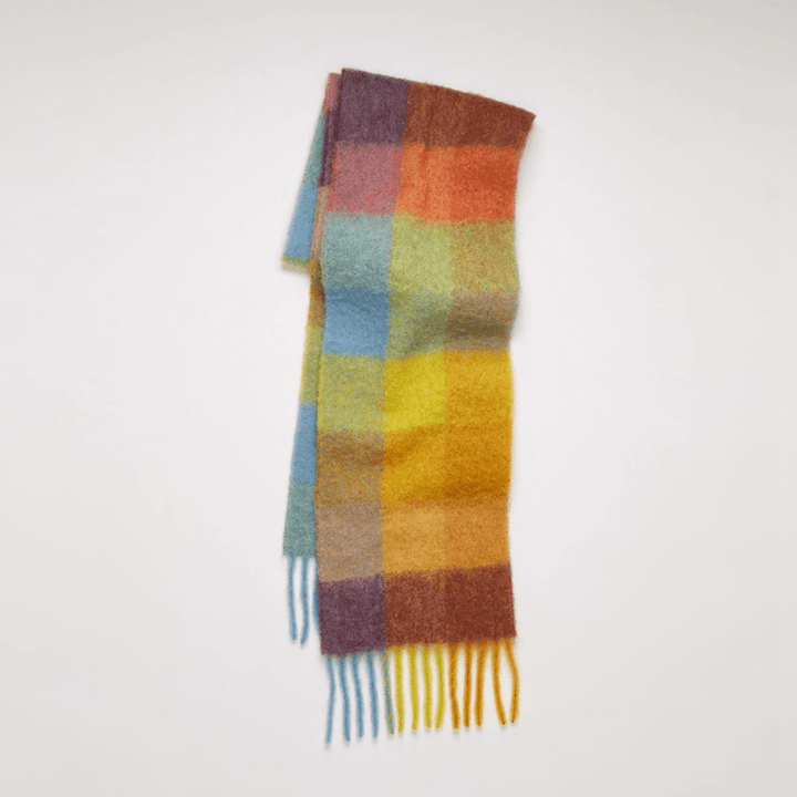 Scarf Women Color Thick Plaid Rough Flow