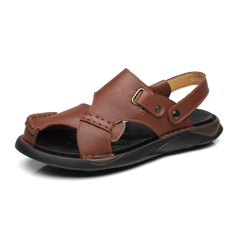 Men Microfiber Soft Sole Non Slip Lightweight Closed Toe Casual Beach Sandals