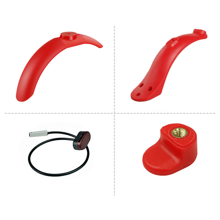 BIKIGHT Scooter Wheel Fender Set for M365/Pro Electric Scooter Front Rear Fender Rear Fender Fastener Tail Light